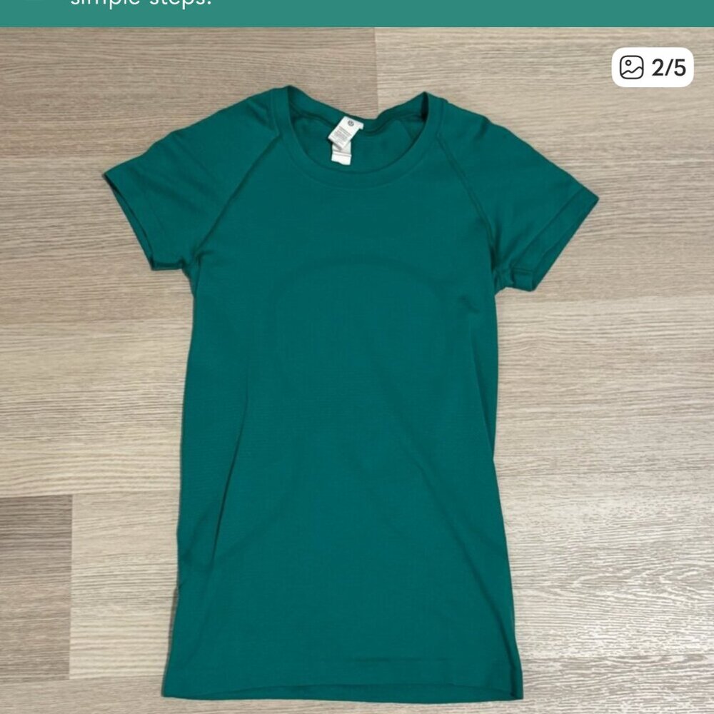Lululemon Swiftly Tech Short Sleeve Shirt 2.0 Cascadia Green Size 4 - Picture 2 of 5